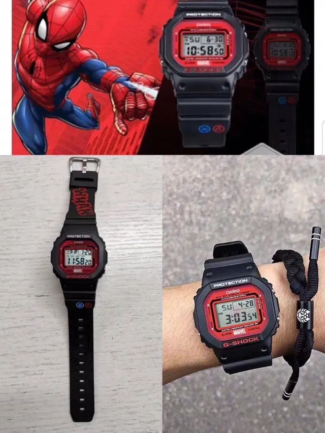 Casio G-Shock DW-5600 Marvel Collaboration Black and Red Sports Watch 3