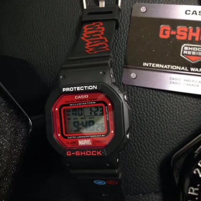 Casio G-Shock DW-5600 Marvel Collaboration Black and Red Sports Watch 6