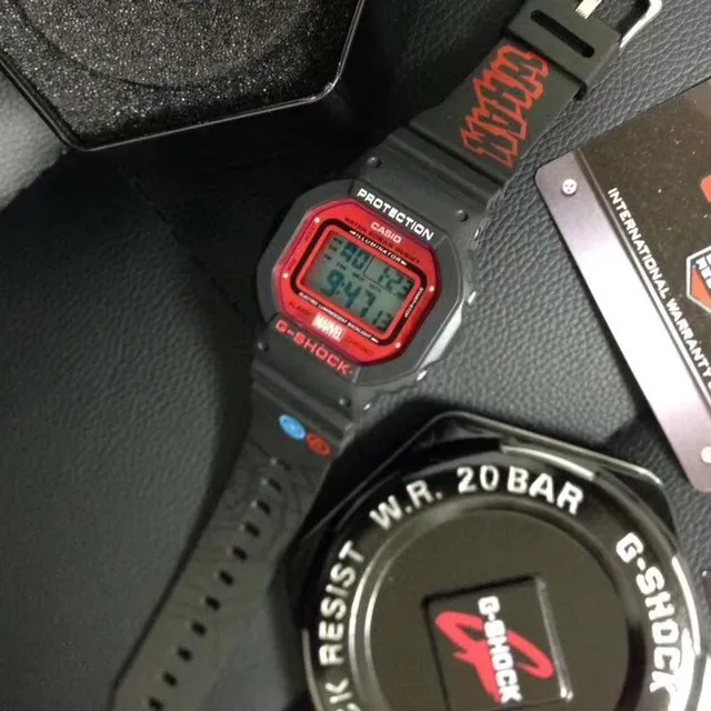 Casio G-Shock DW-5600 Marvel Collaboration Black and Red Sports Watch 9