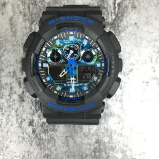 Casio G-Shock GA-100 Negro y Azul Camo Reloj Deportivo