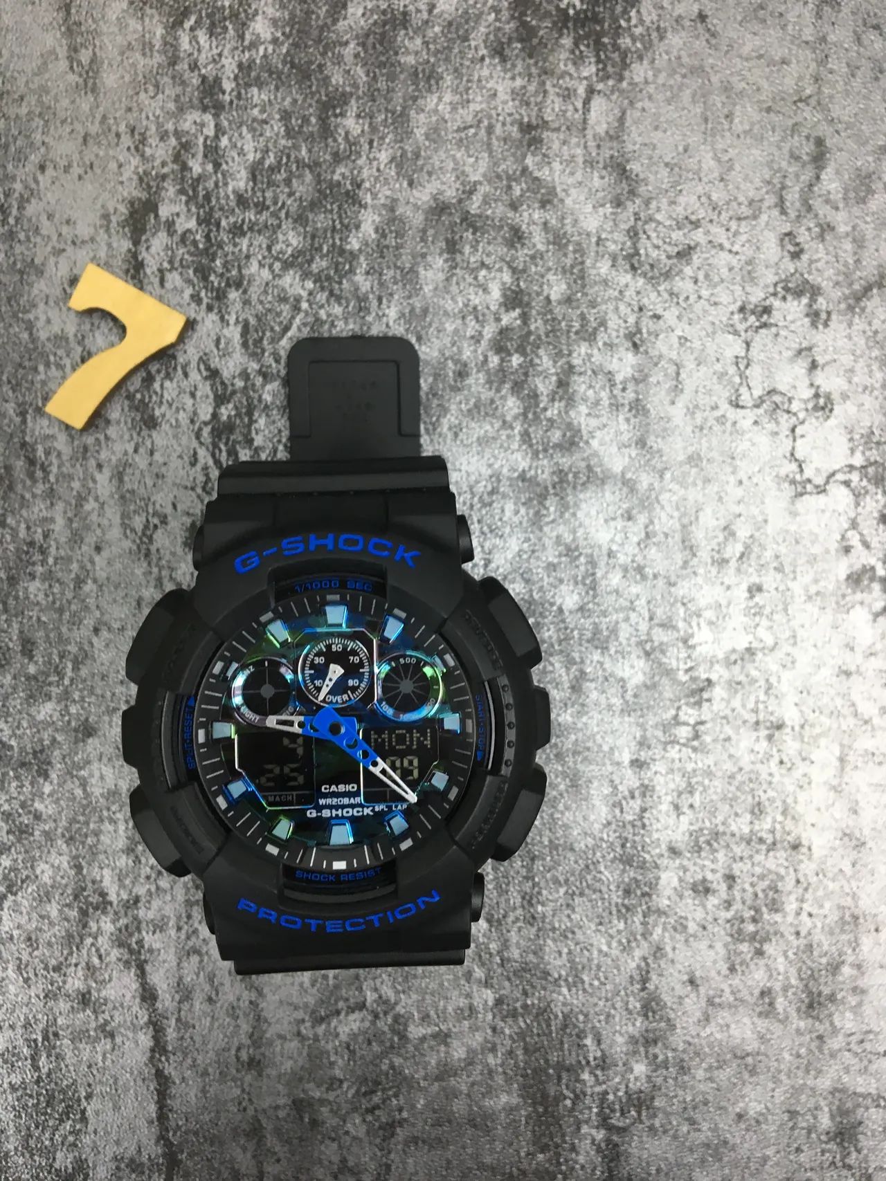 Casio G-Shock GA-100 Preto e Azul Camo Relógio Esportivo 9