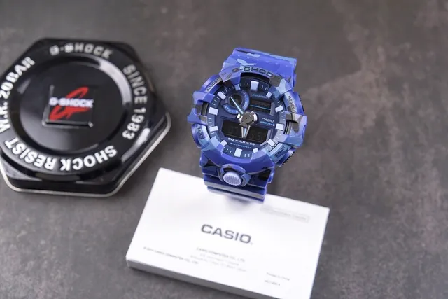 Casio G-Shock GA-100 Blue Camouflage Sports Watch 2