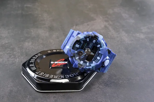 Casio G-Shock GA-100 Blue Camouflage Sports Watch 4