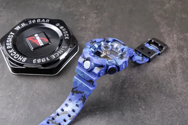 Casio G-Shock GA-100 Blue Camouflage Sports Watch 5
