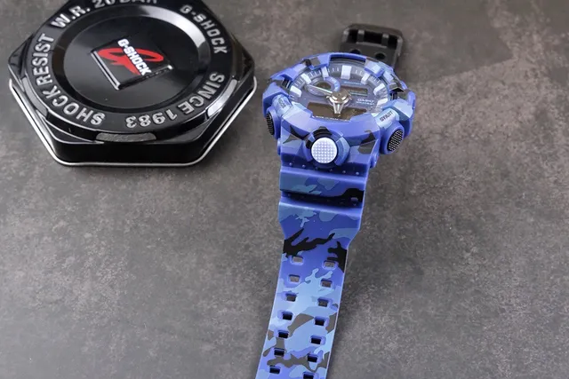 Casio G-Shock GA-100 Blue Camouflage Sports Watch 8