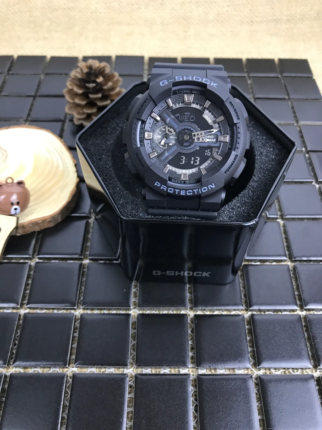 Casio G-Shock GA-100 Preto Fosco Relógio Esportivo 15