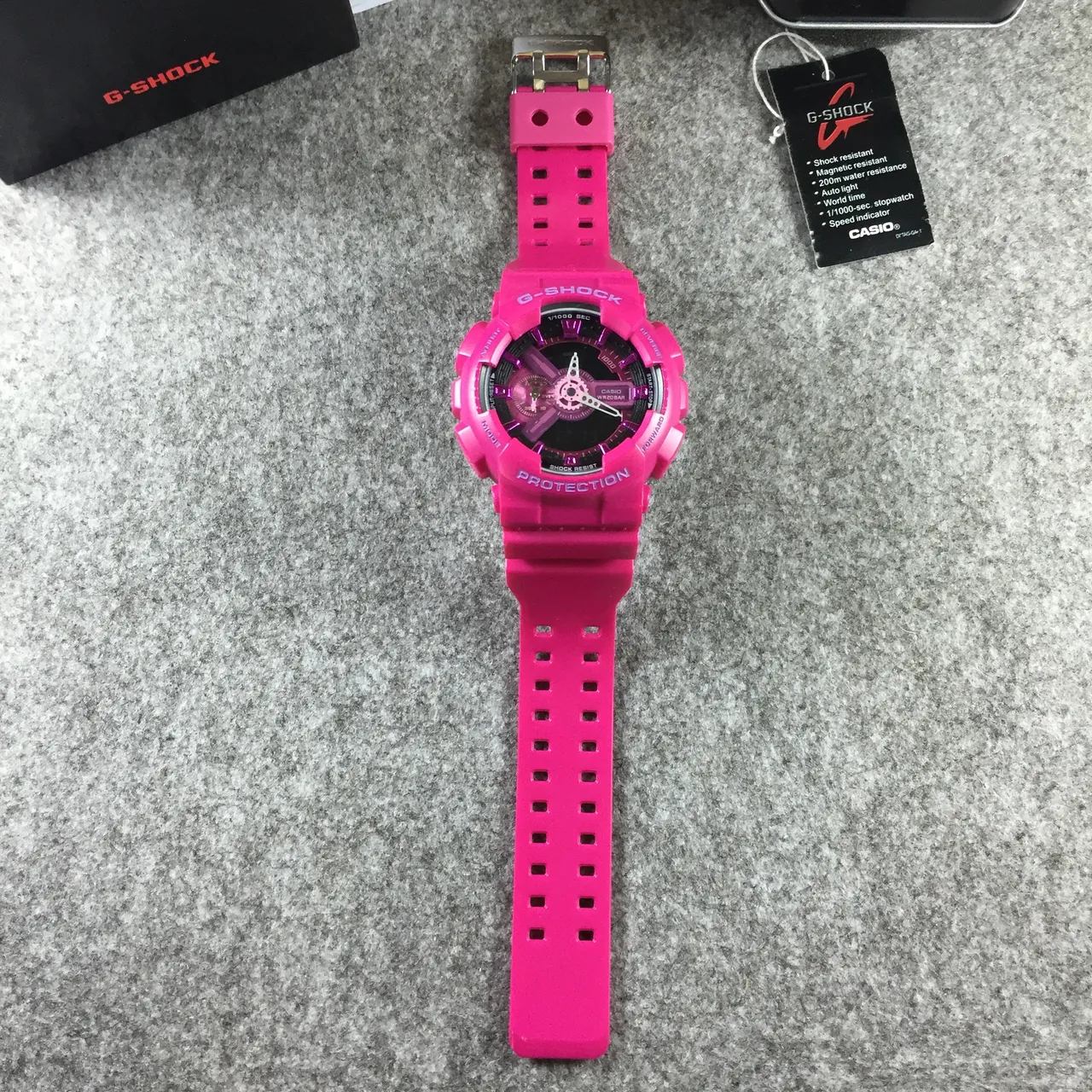 Casio G-Shock GA-100 Pink and Purple Sports Watch 12