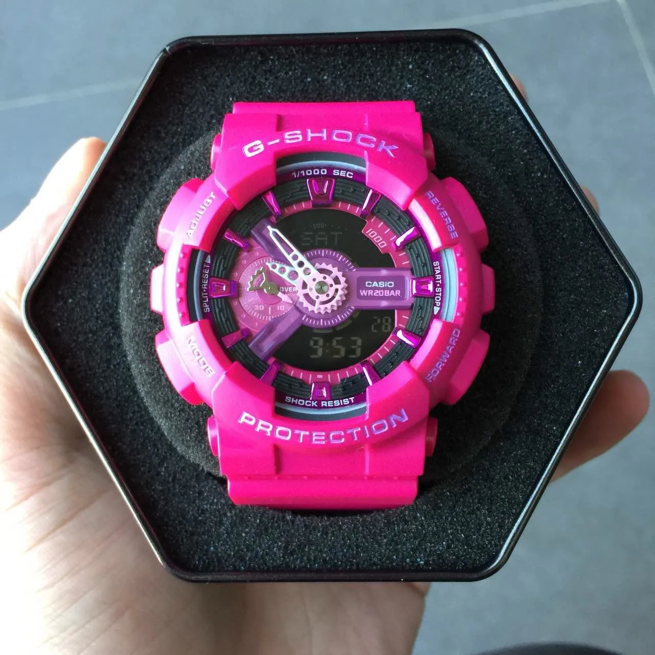 Casio G-Shock GA-100 Pink and Purple Sports Watch 14