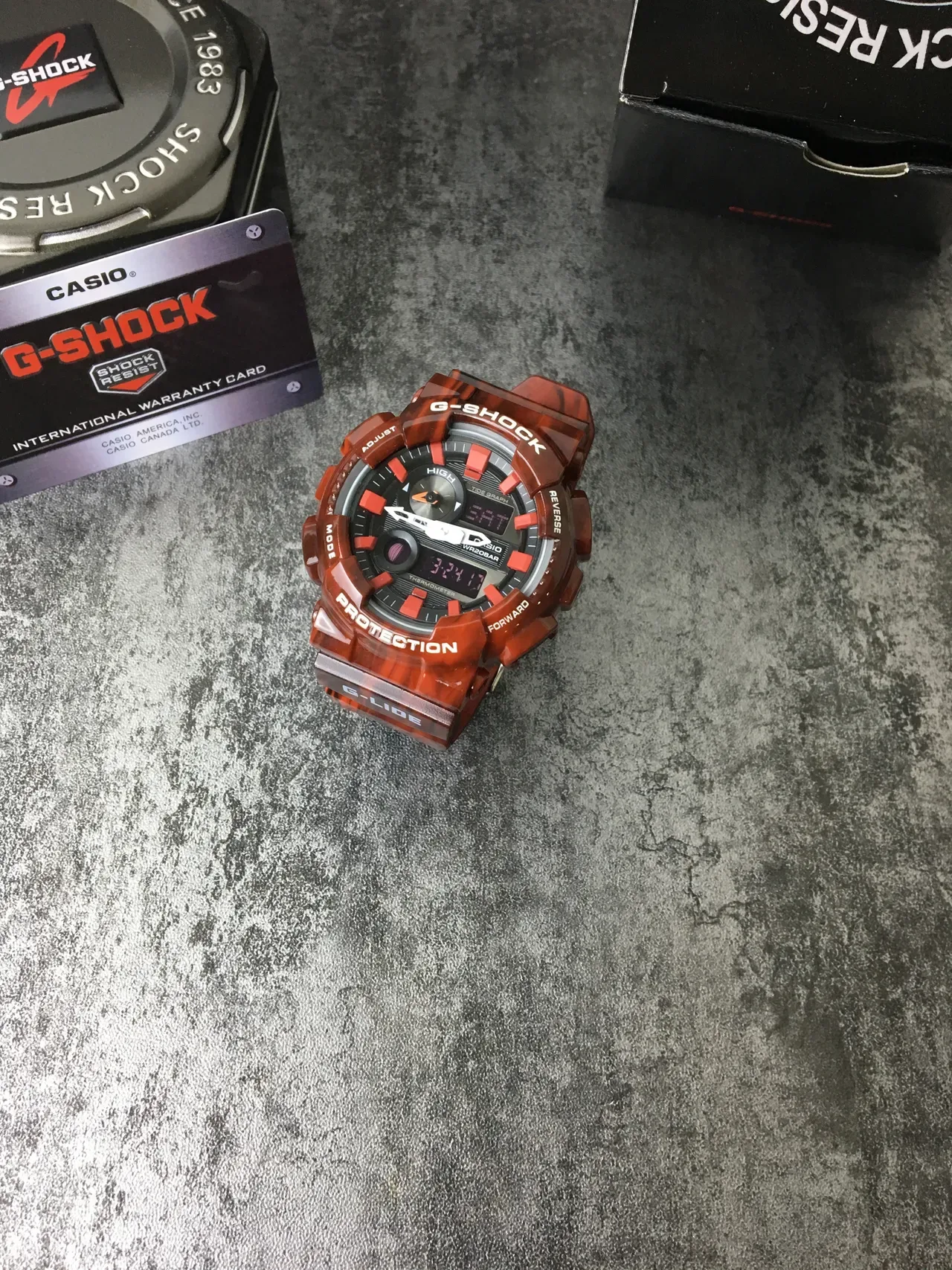 Casio G-Shock Translucent Marbled Red Sports Watch 2
