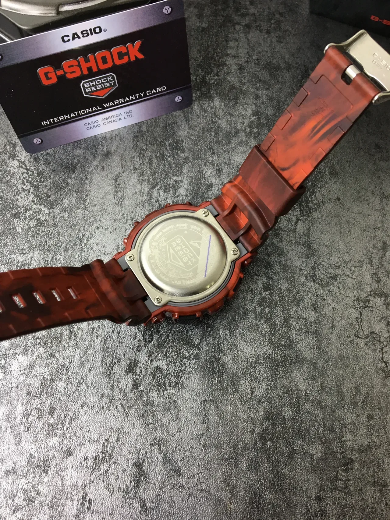Casio G-Shock Translucent Marbled Red Sports Watch 4