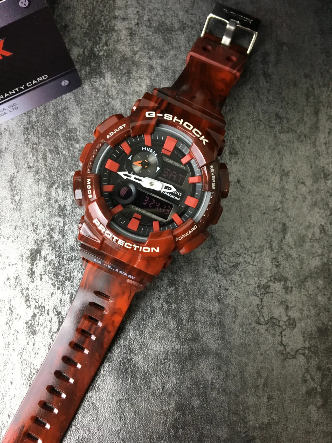 Casio G-Shock Translucent Marbled Red Sports Watch 6