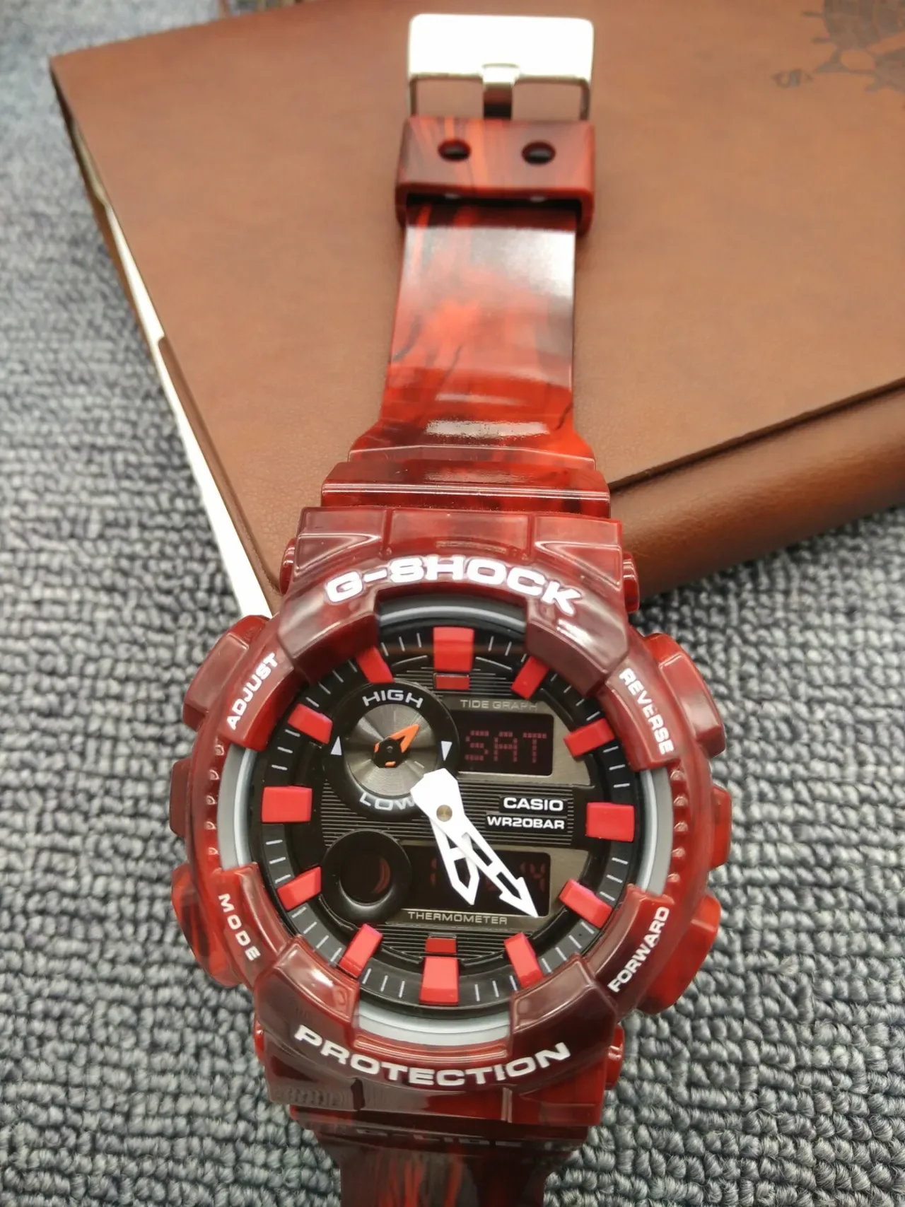 Casio G-Shock Translucent Marbled Red Sports Watch 9