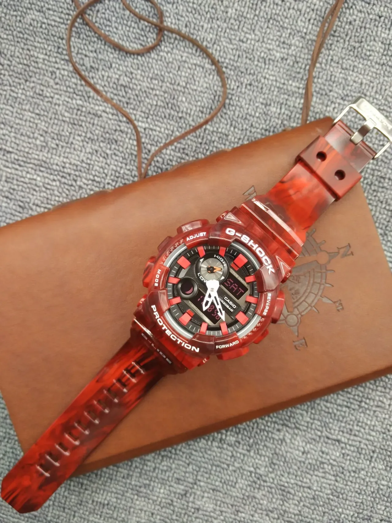 Casio G-Shock Translucent Marbled Red Sports Watch 10