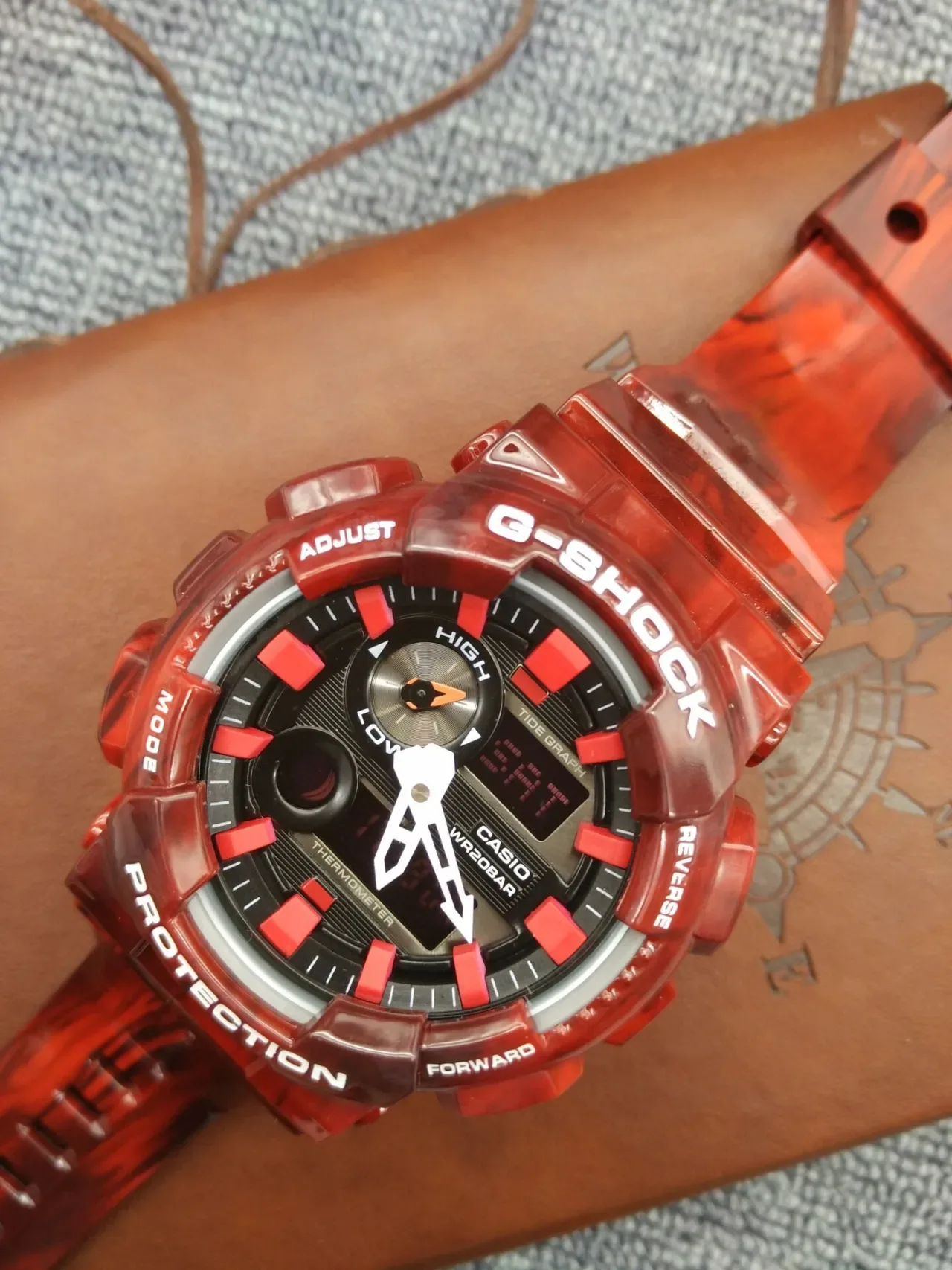 Casio G-Shock Translucent Marbled Red Sports Watch 12