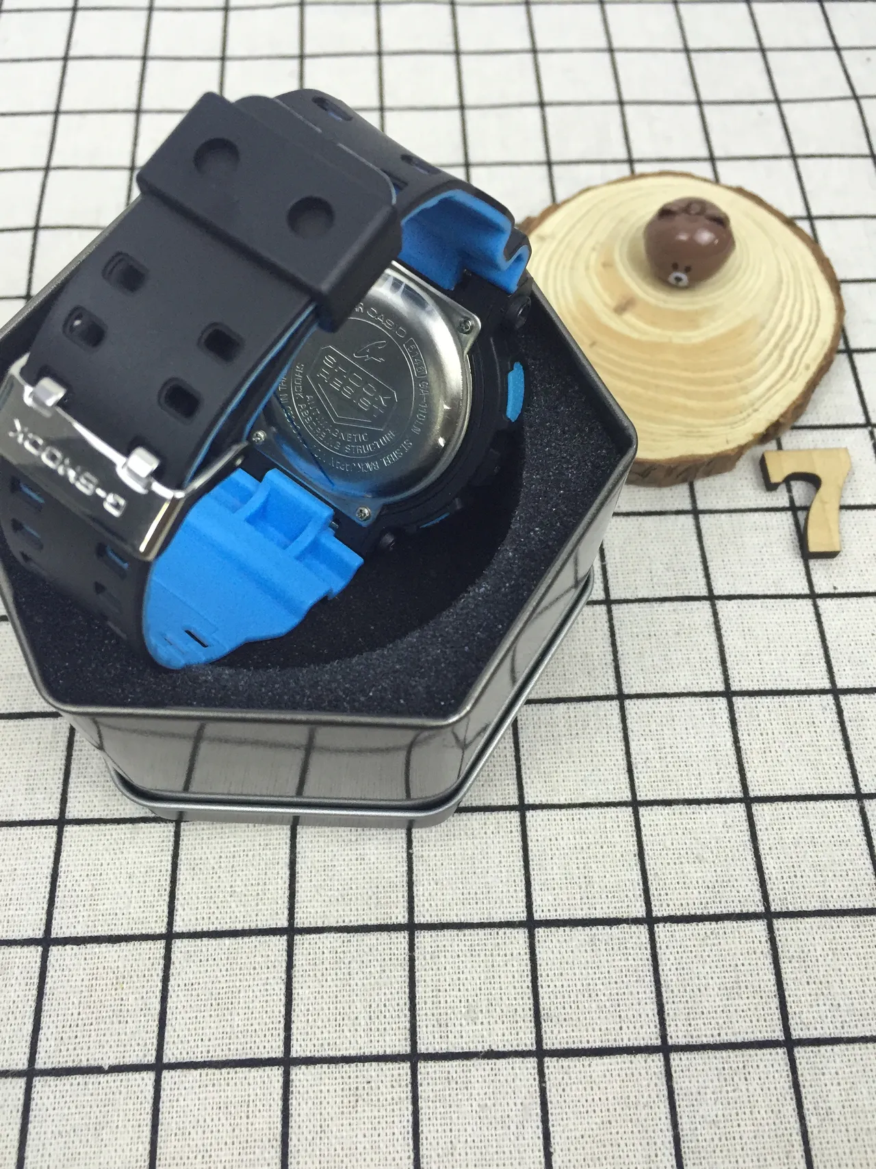 Casio GA-110 Black Blue Matte Resin Case Bold Accent Typography Watch 7