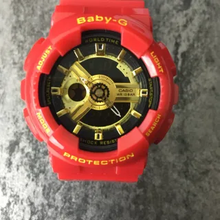 Casio Red Gold هيكل راتنج متين Analog-Digital Hybrid Display Watch