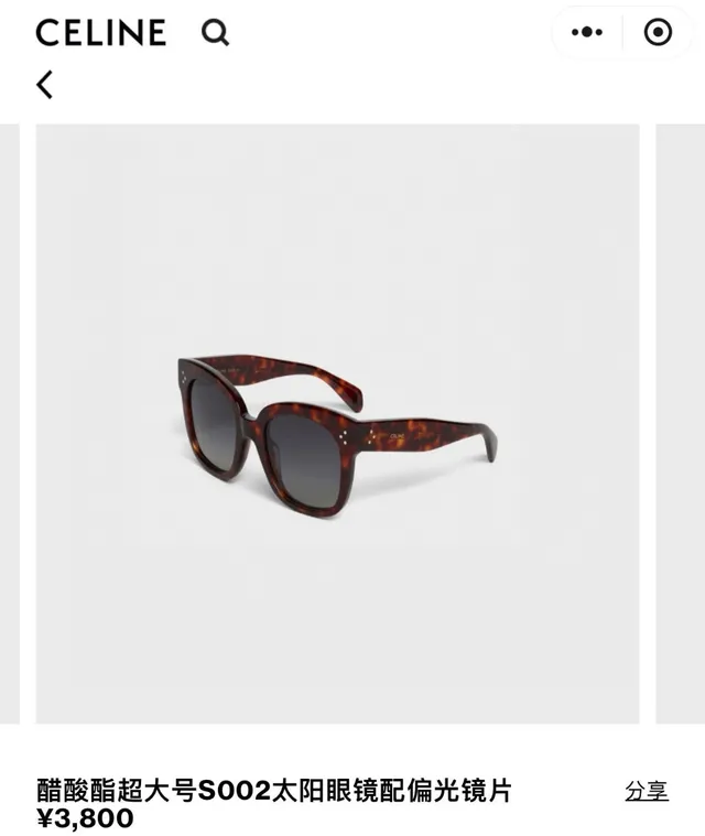 Celine Ava Tortoiseshell Oversized Square Sunglasses 3