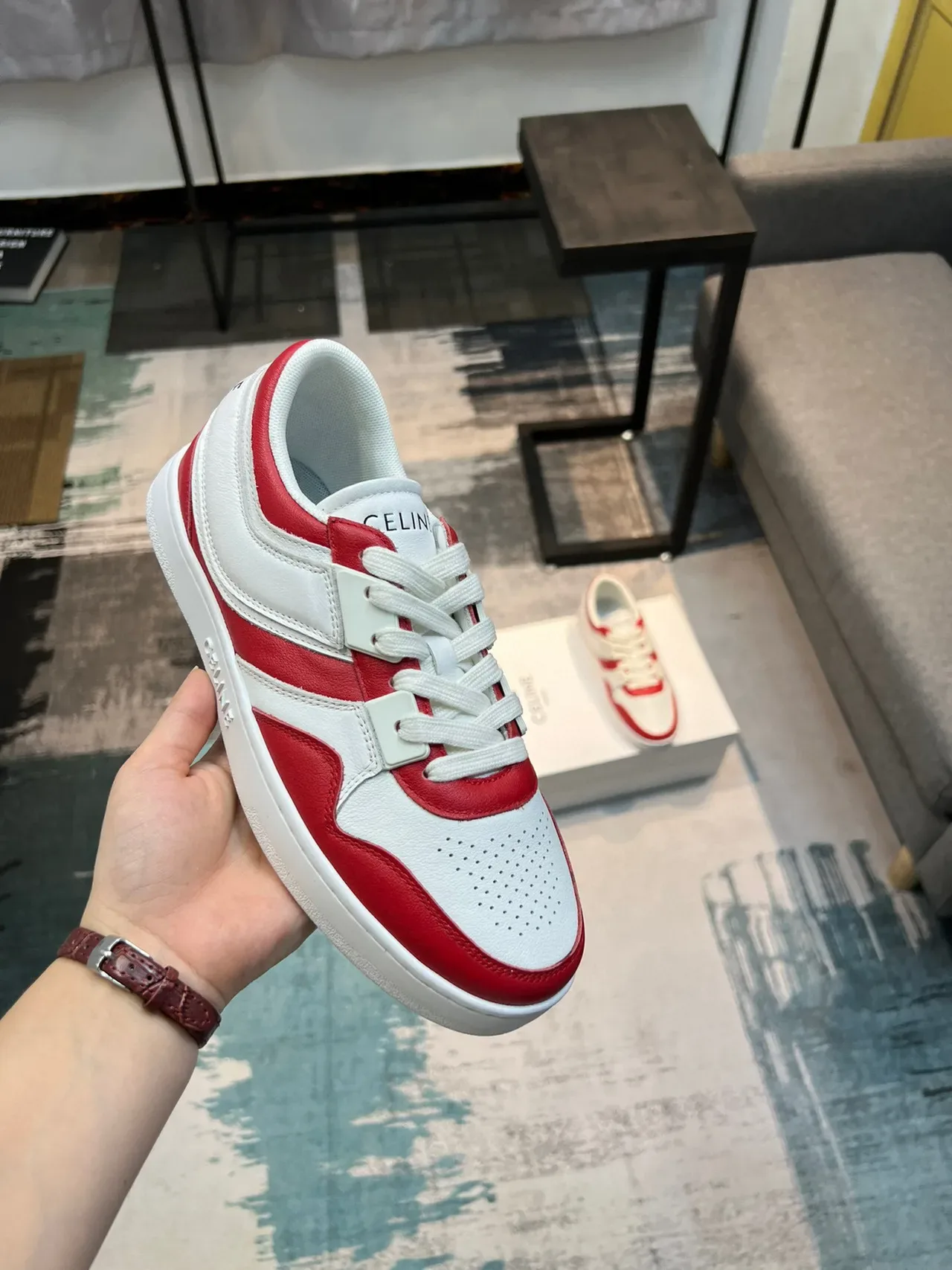 Celine CT-01 Red and White Lifestyle Sneakers 6