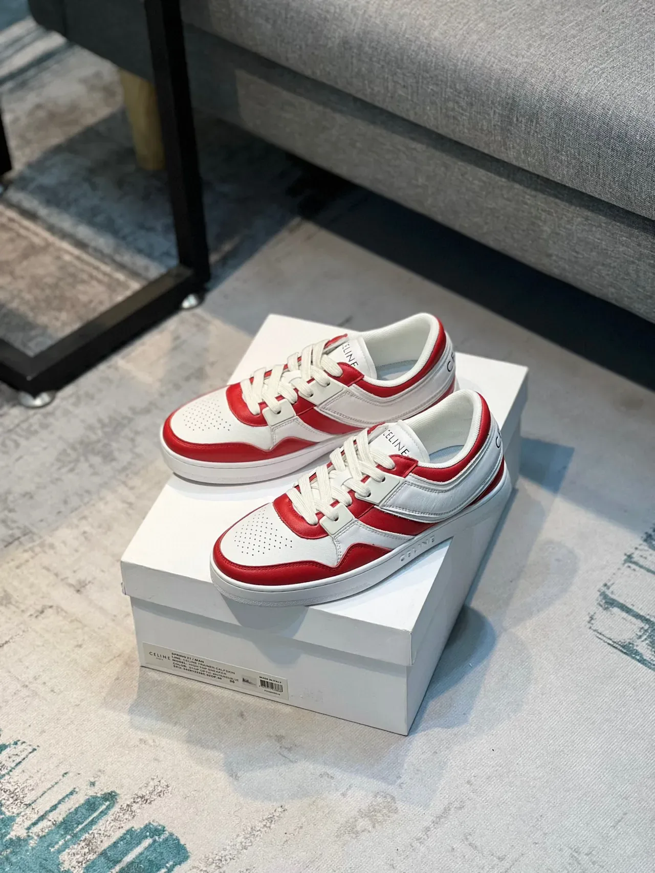Celine CT-01 Red and White Lifestyle Sneakers 8