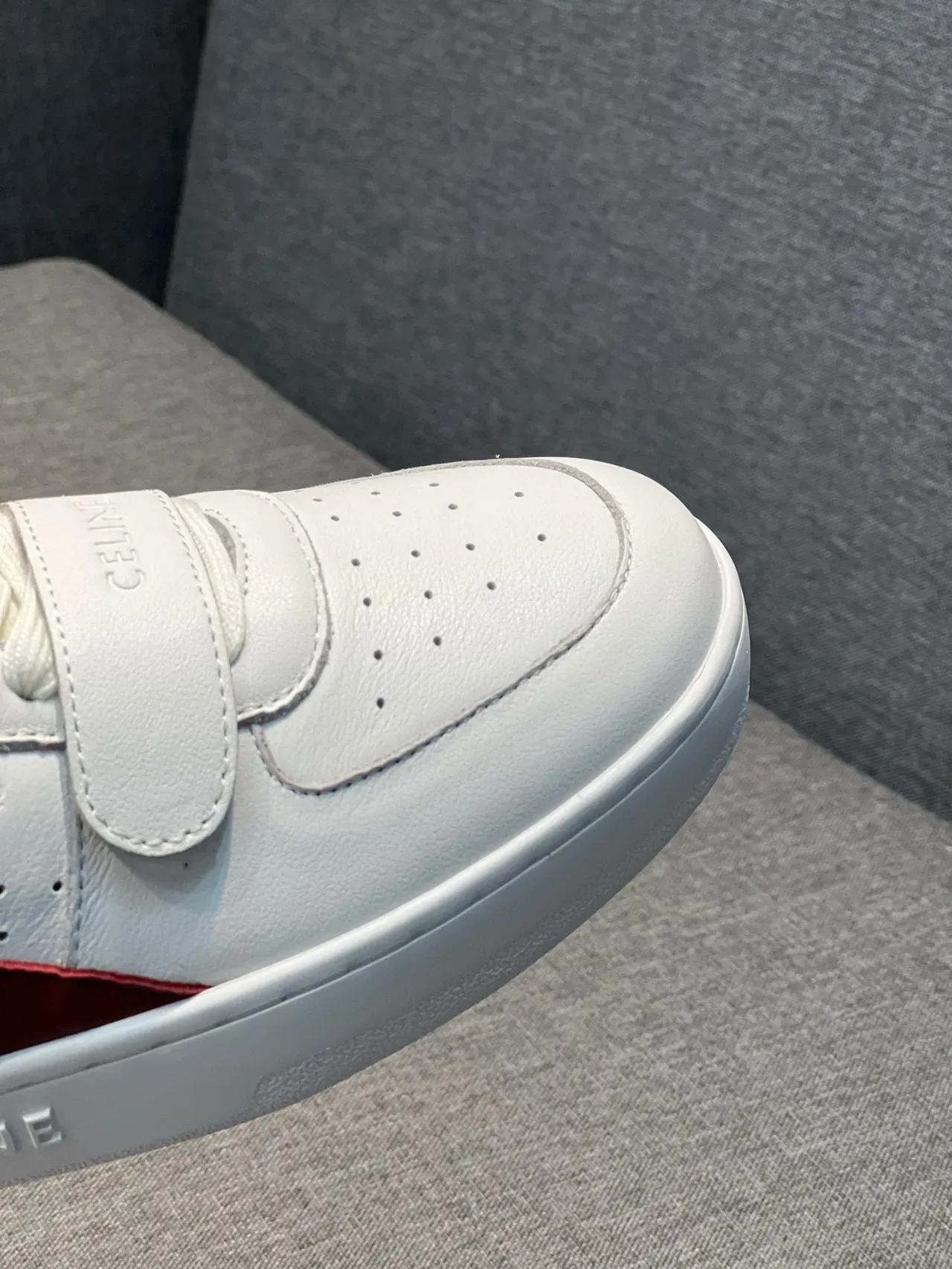 Celine CT-01 White and Burgundy Lifestyle Sneakers 3