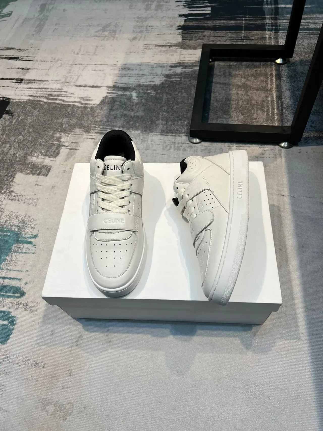 Celine CT-01 Sneakers Lifestyle en Cuir Blanc 4