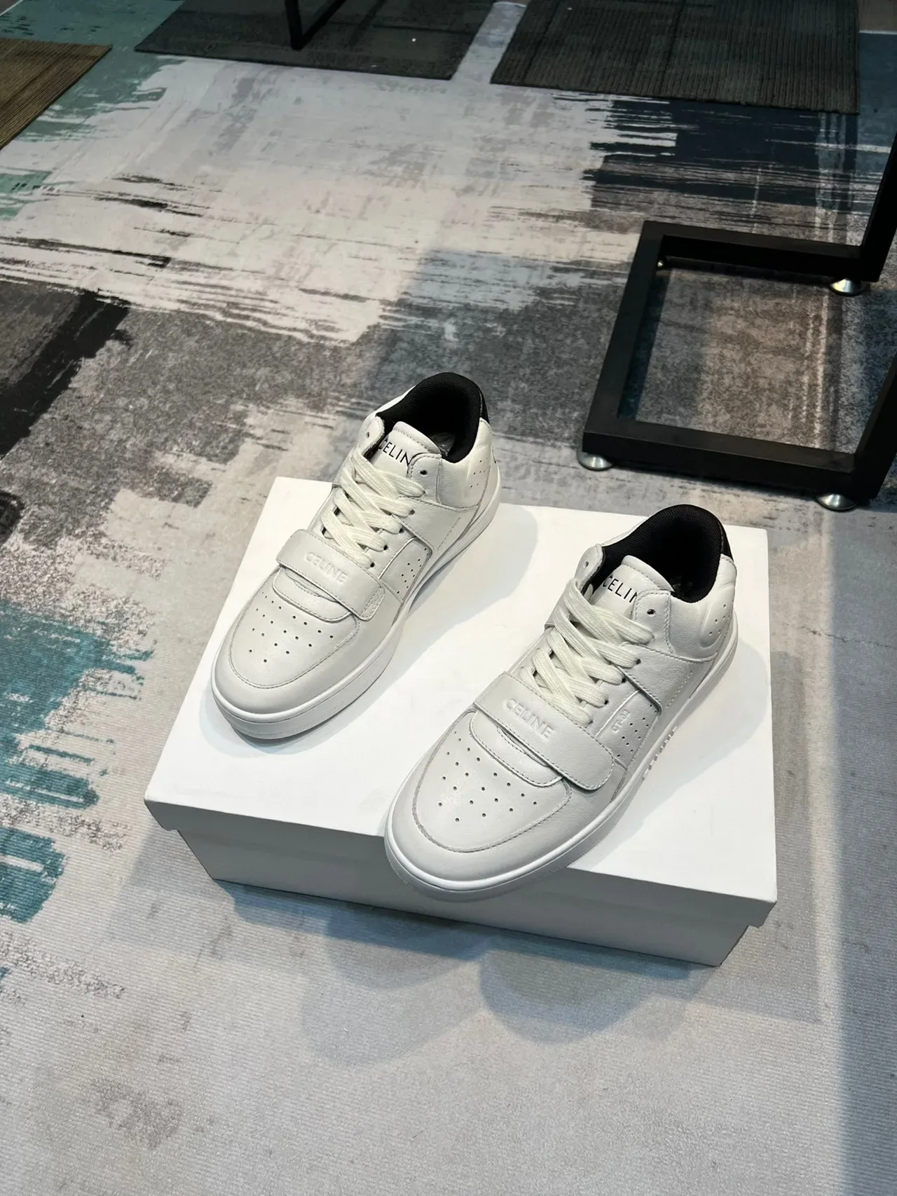 Celine CT-01 Sneakers Lifestyle en Cuir Blanc 5