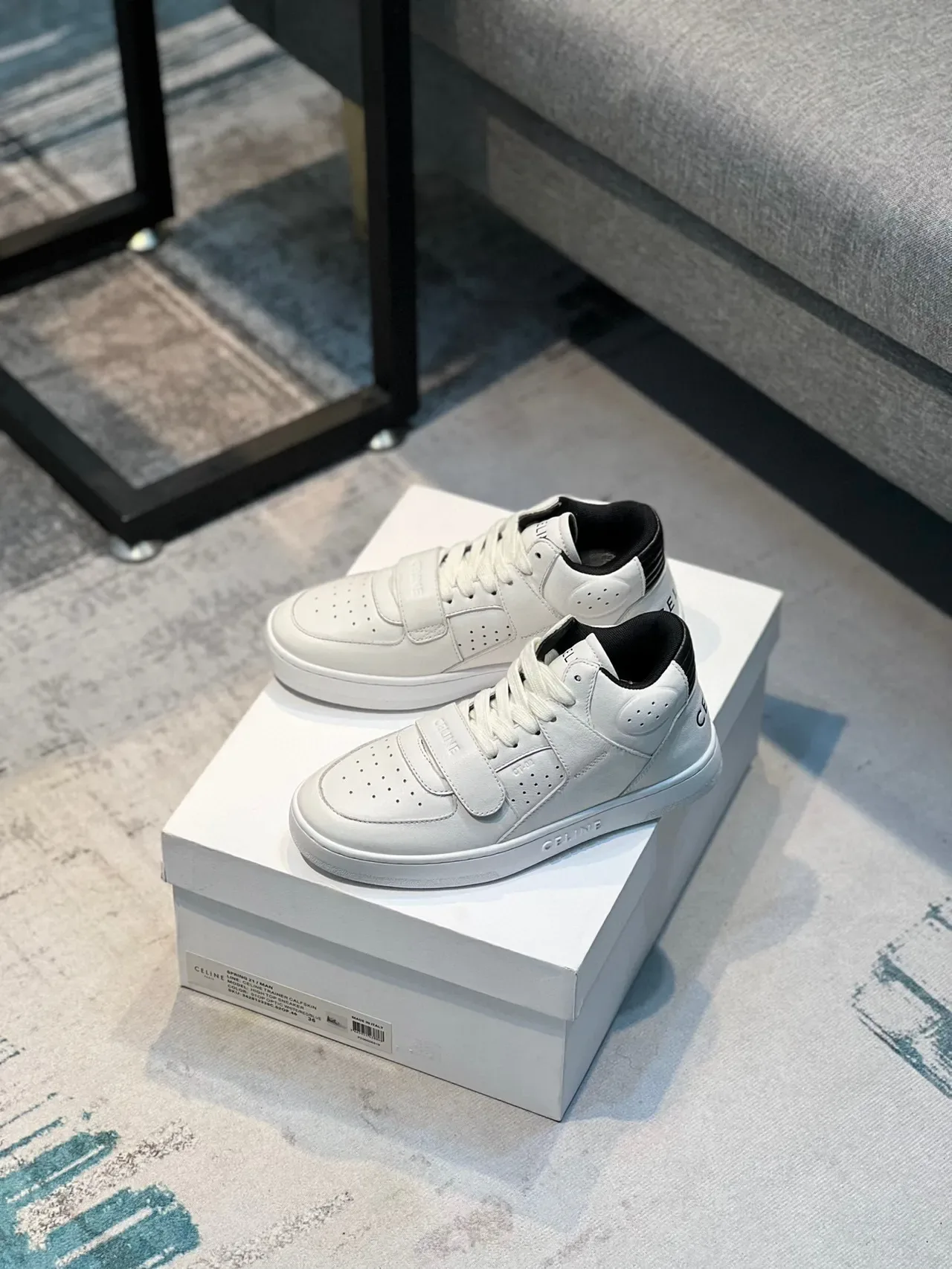 Celine CT-01 Sneakers Lifestyle en Cuir Blanc 7
