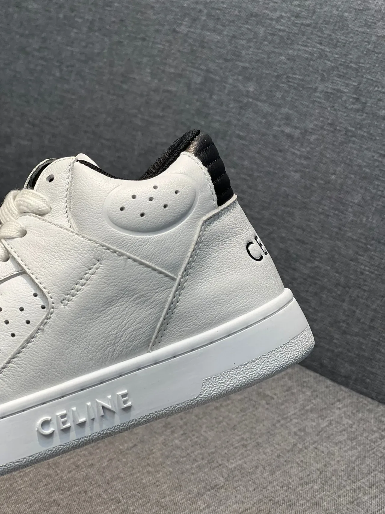 Celine CT-01 Sneakers Lifestyle en Cuir Blanc 8