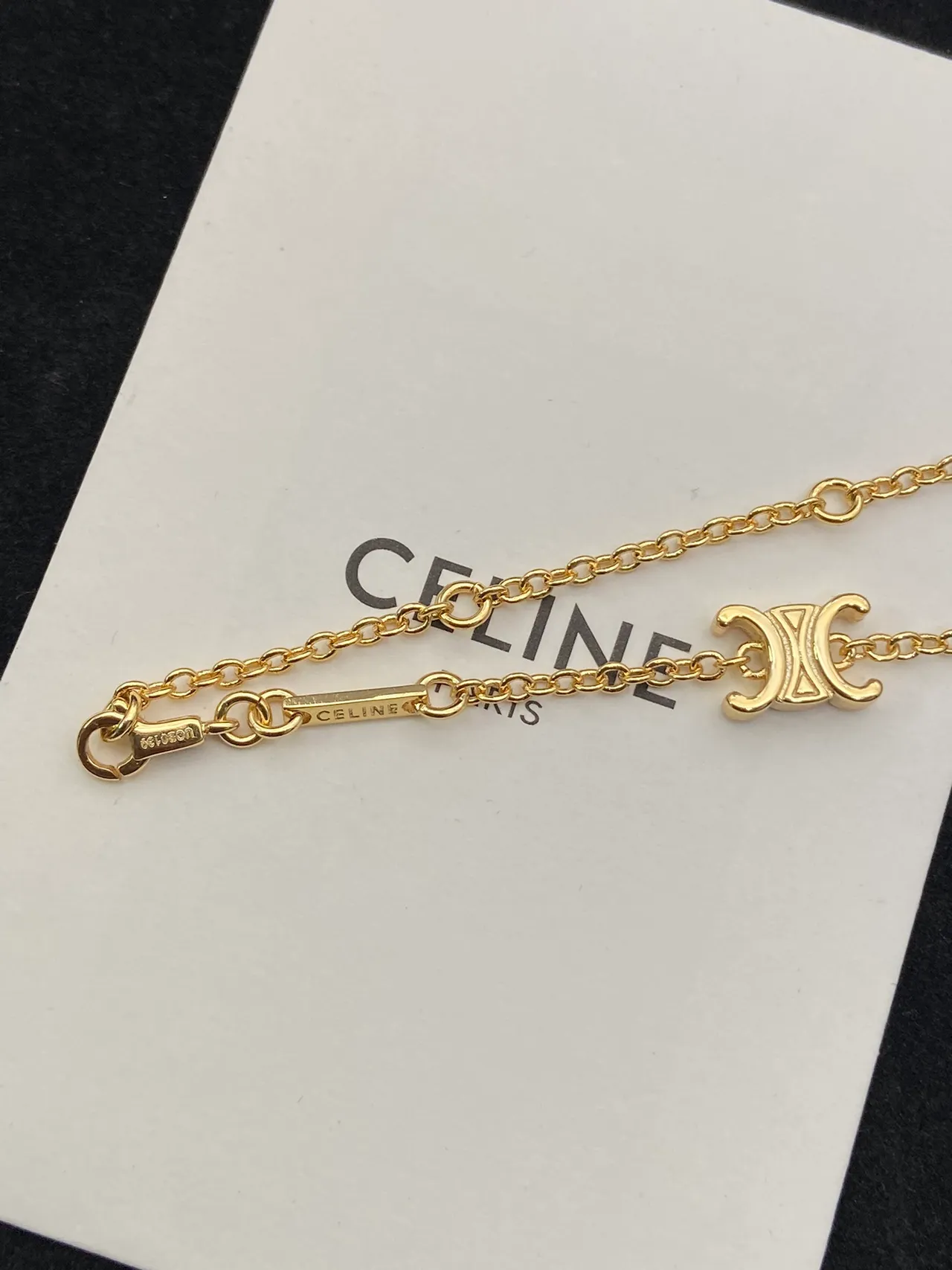 Celine Triomphe Gold-Tone Logo Link Bracelet 2