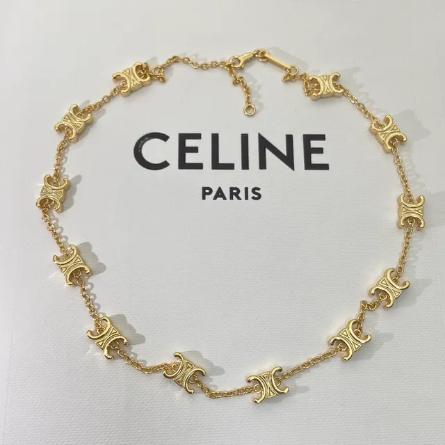 Celine Triomphe Gold-Tone Logo Link Bracelet 3