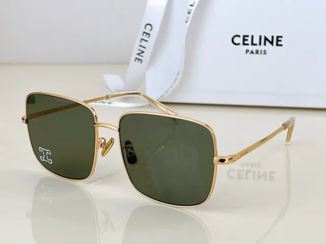 Celine Triomphe Square Gold-Tone Crystal-Embellished Sunglasses 6