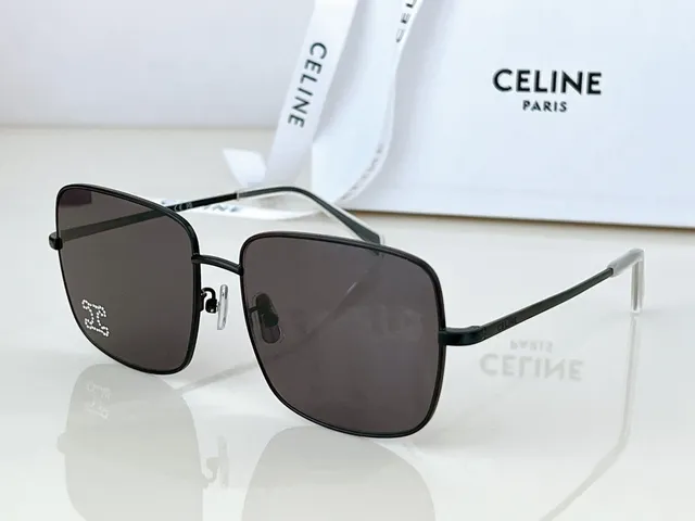 Celine Triomphe Square Gold-Tone Crystal-Embellished Sunglasses 7