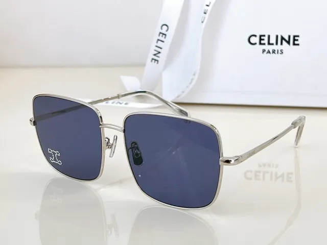 Celine Triomphe Square Gold-Tone Crystal-Embellished Sunglasses 9