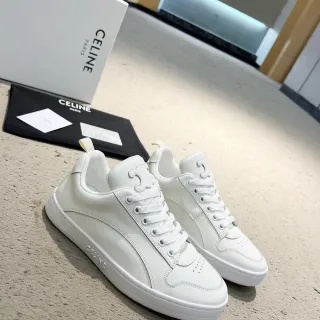 Celine Blanc Monocrome Cuir Lisse Partie Supérieure Lifestyle Sneakers