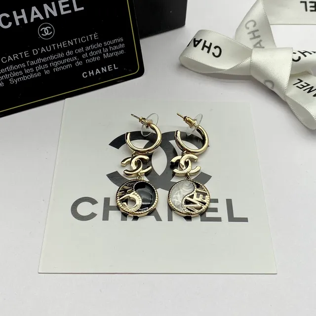 Chanel Asymmetrical Yin-Yang CC Logo Gold-Tone Earrings 3