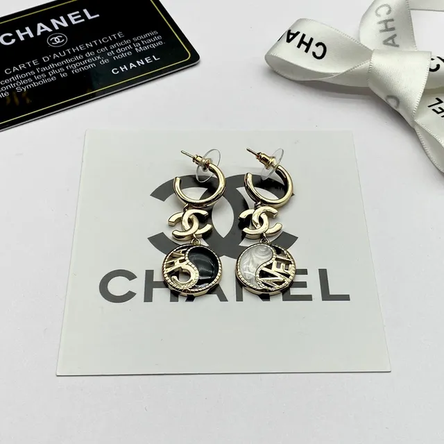 Chanel Asymmetrical Yin-Yang CC Logo Gold-Tone Earrings 4