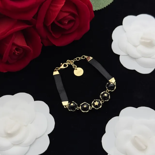 Chanel Collier Noir Or Ruban Choker Perles de Résine 4