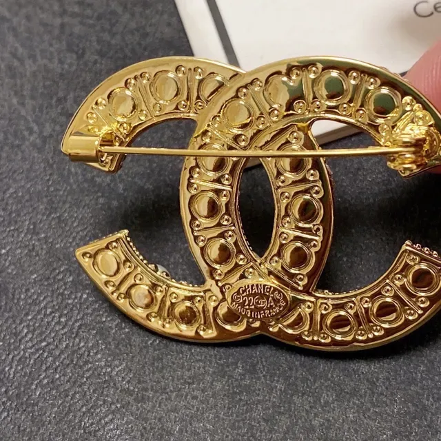 Chanel CC Brooch Gold-Tone Pearl and Crystal Embellished Brooch 6