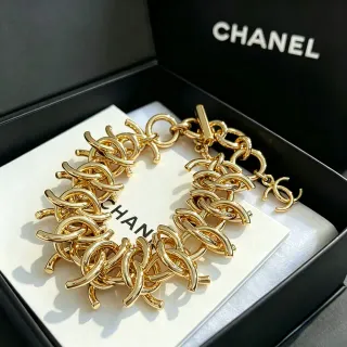 Chanel CC Link 多行金色链条手链