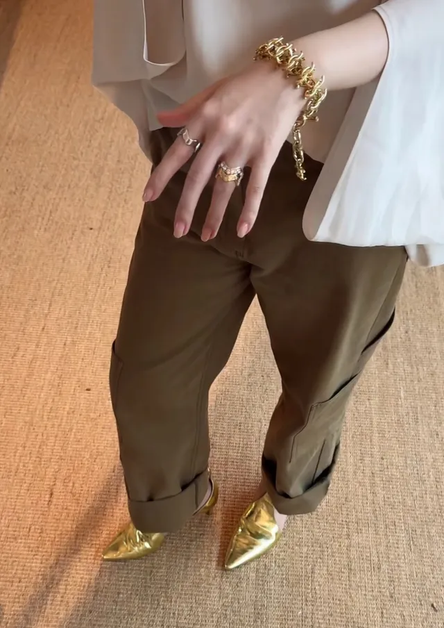 Chanel CC Link Multi-Row Gold-Tone Chain Bracelet 4