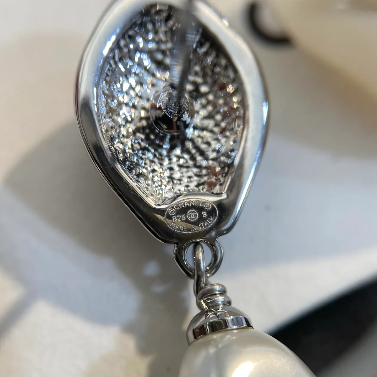 Chanel CC Logo Baroque Pearl Drop Earrings 2