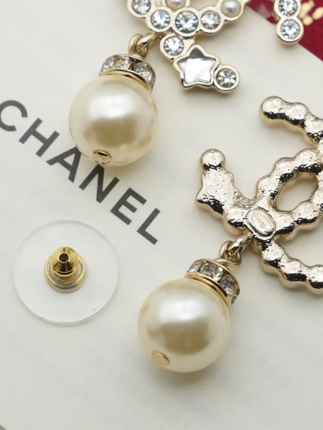Chanel CC Pearl Crystal Drop Earrings 3