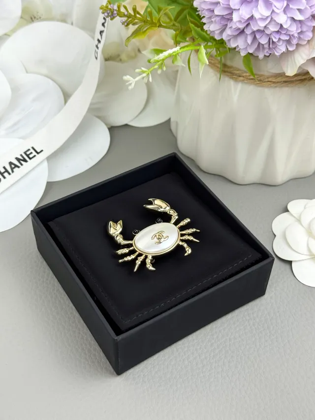 Chanel Broche Crabe Or Multicolore Silhouette Métal Broche 7