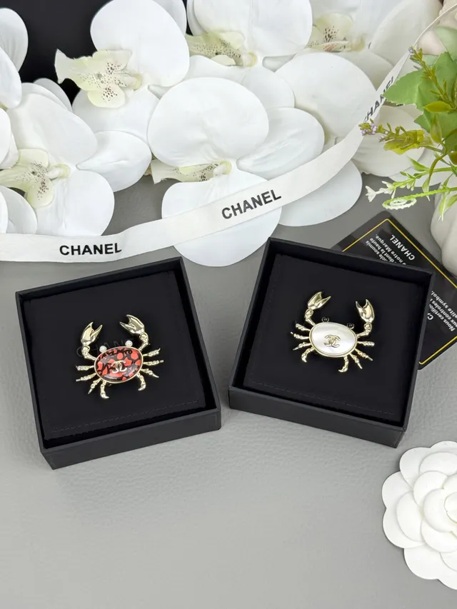 Chanel Broche Crabe Or Multicolore Silhouette Métal Broche 8