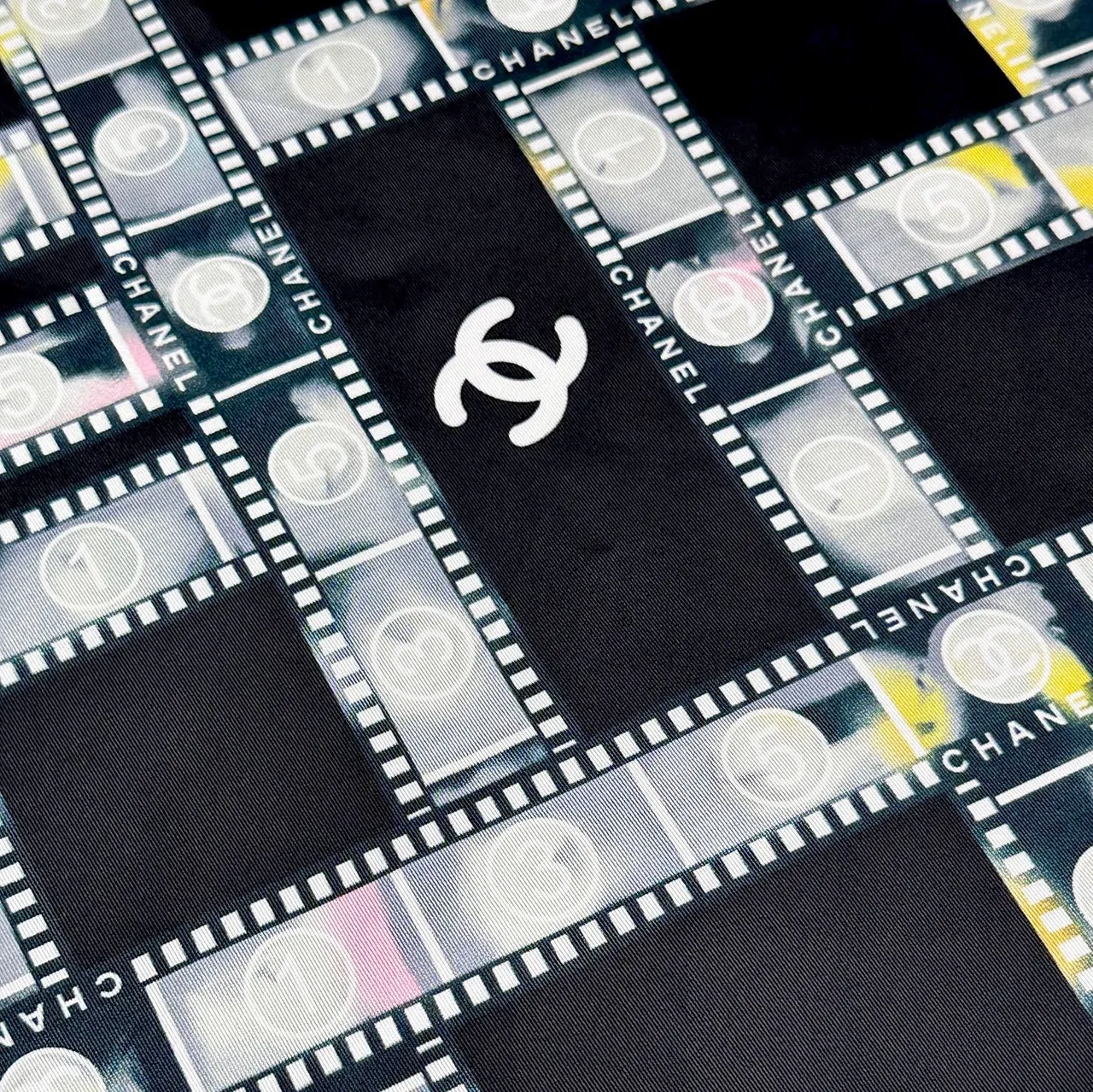 Chanel Filmstrip Print Silk Scarf 3