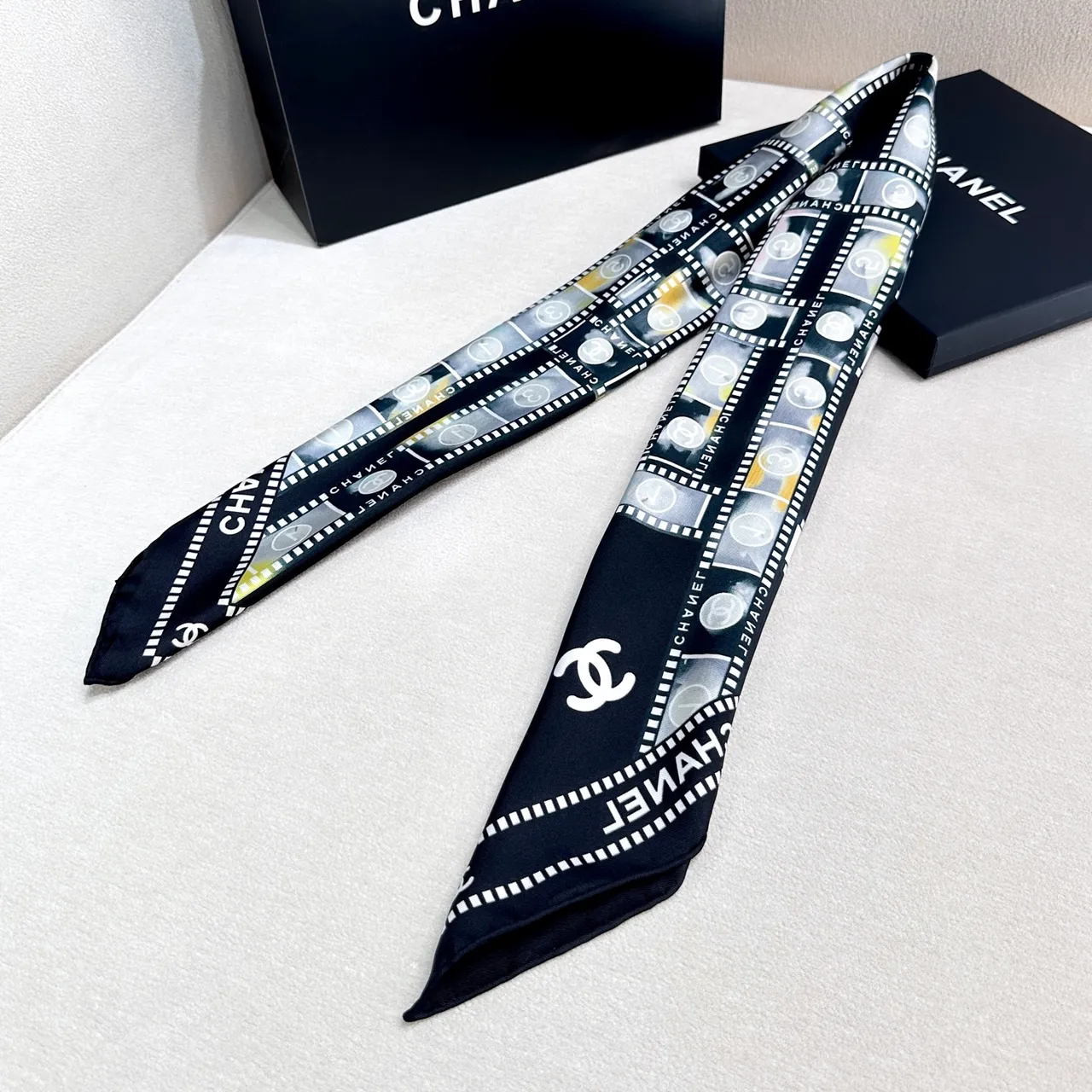 Chanel Filmstrip Print Silk Scarf 5