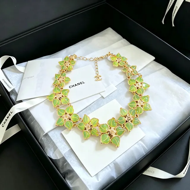 Chanel Floral Enamel and Pearl Statement Necklace 2