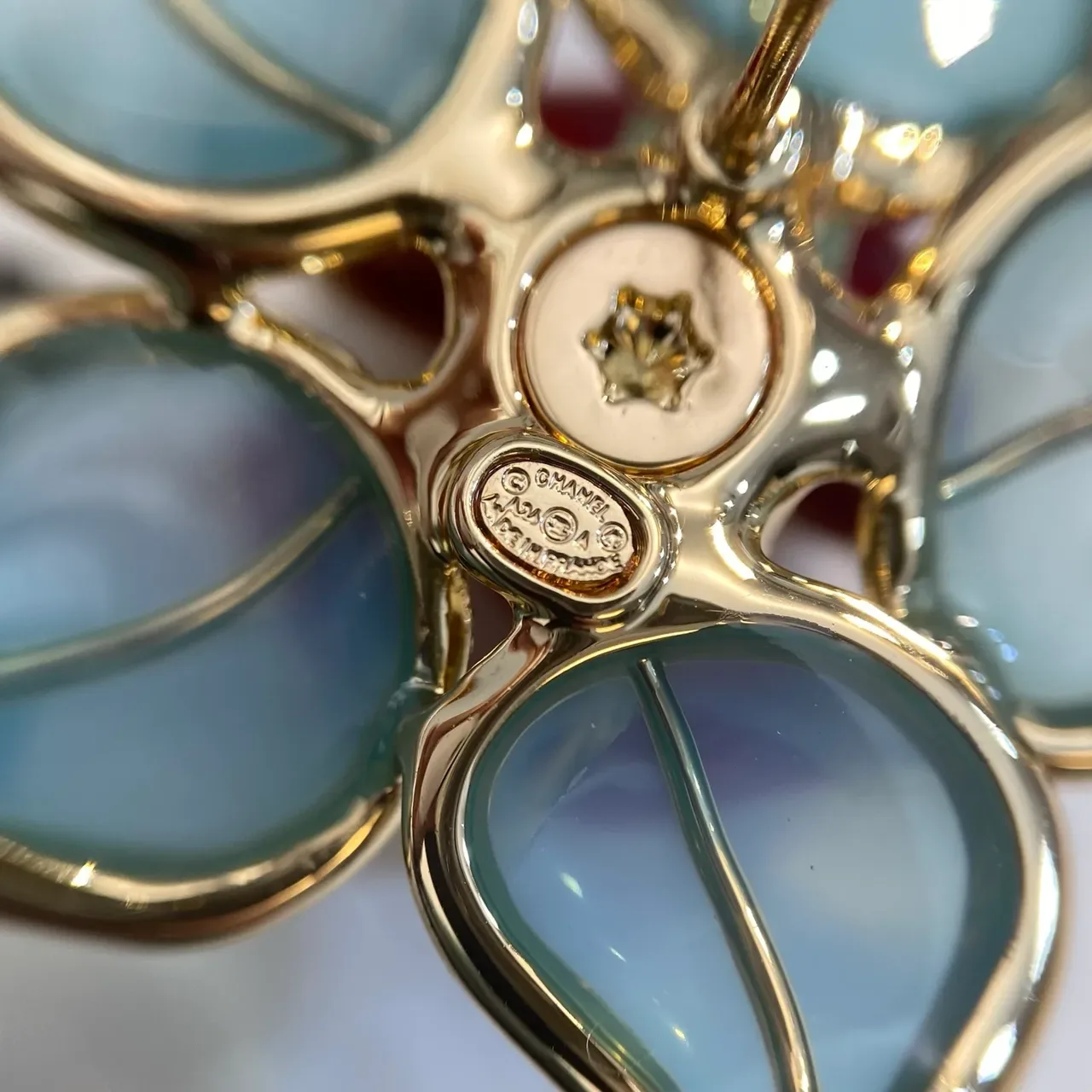 Chanel Floral Enamel Stud Earrings 2