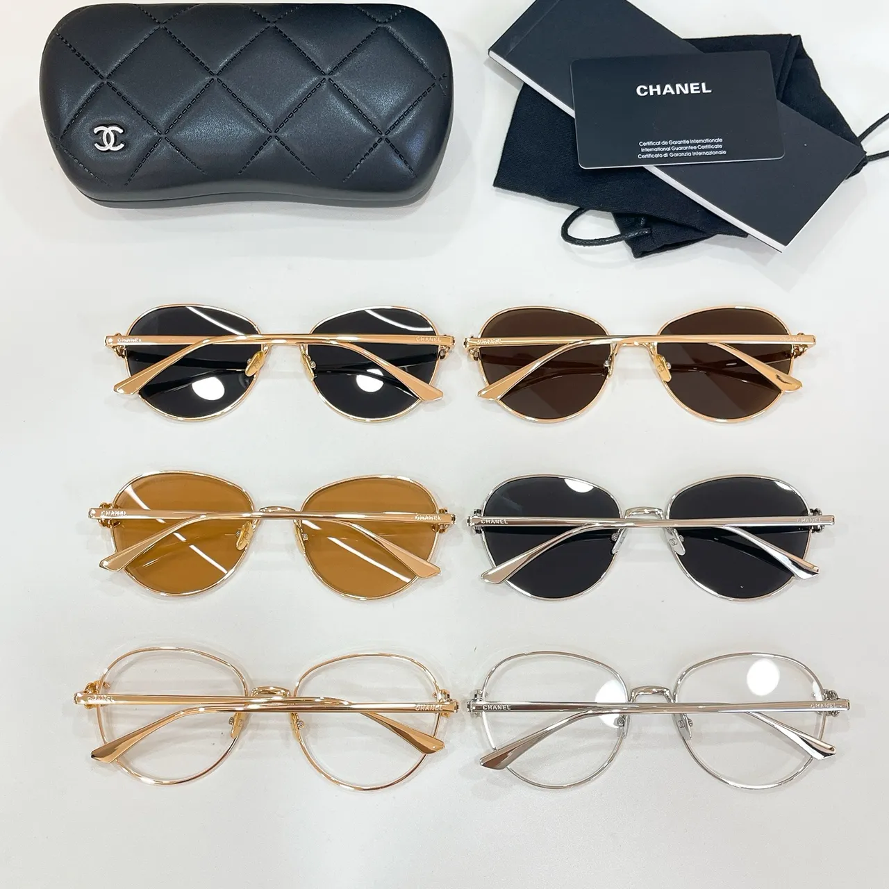 Chanel Gold Round Thin Metal Frame Finish Optical Glasses 8