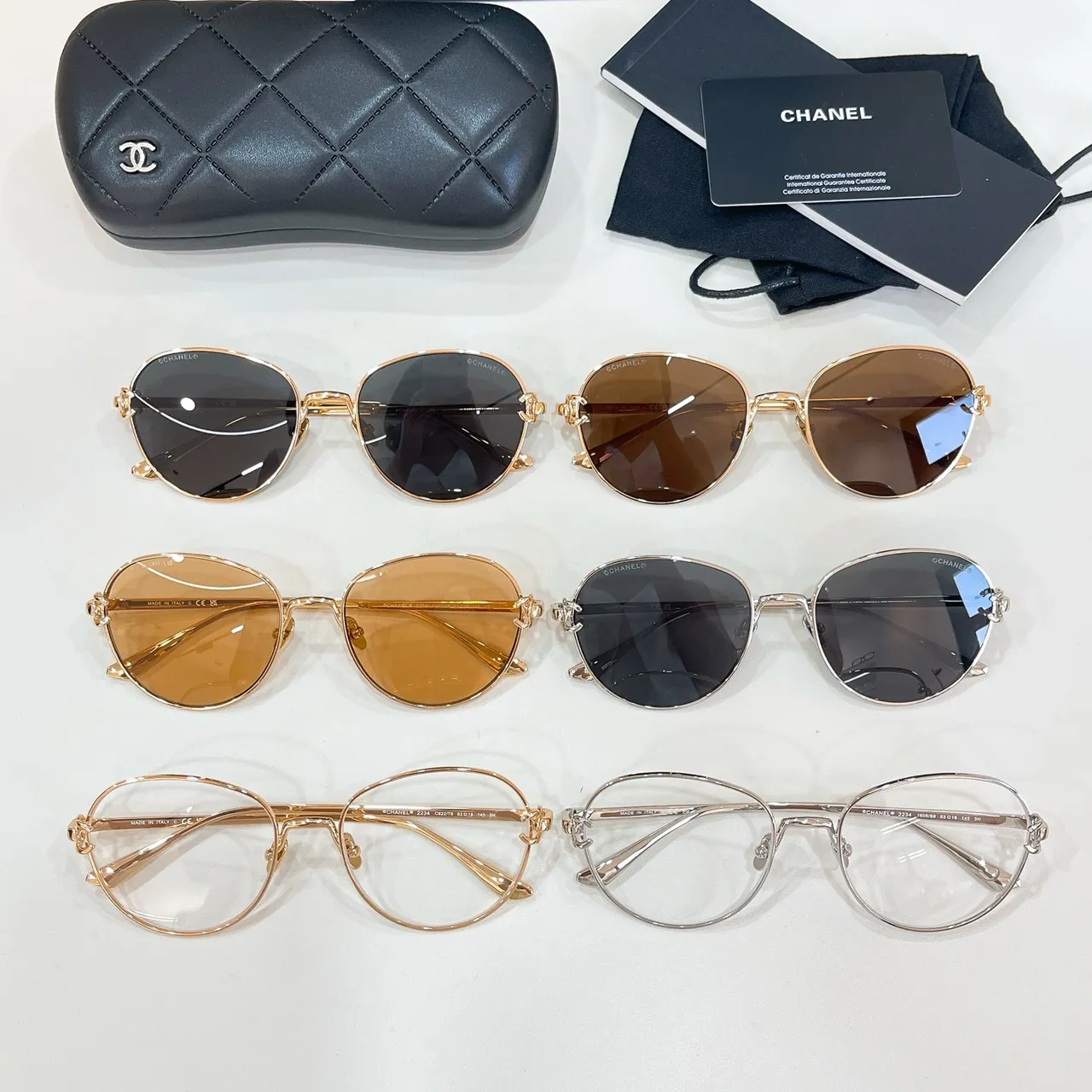 Chanel Gold Round Thin Metal Frame Finish Optical Glasses 9